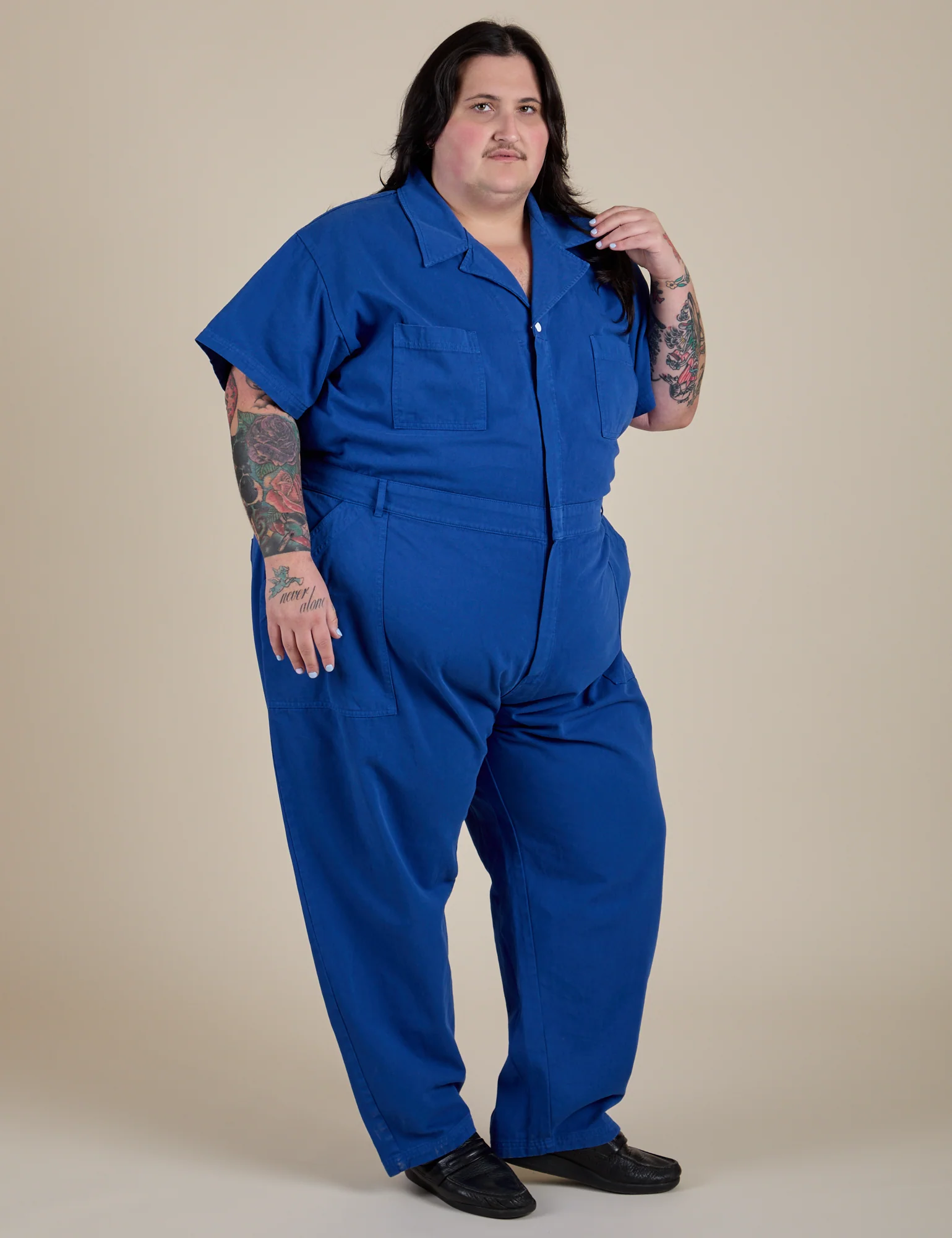 Short Sleeve Jumpsuit - Royal Blue - Image 5