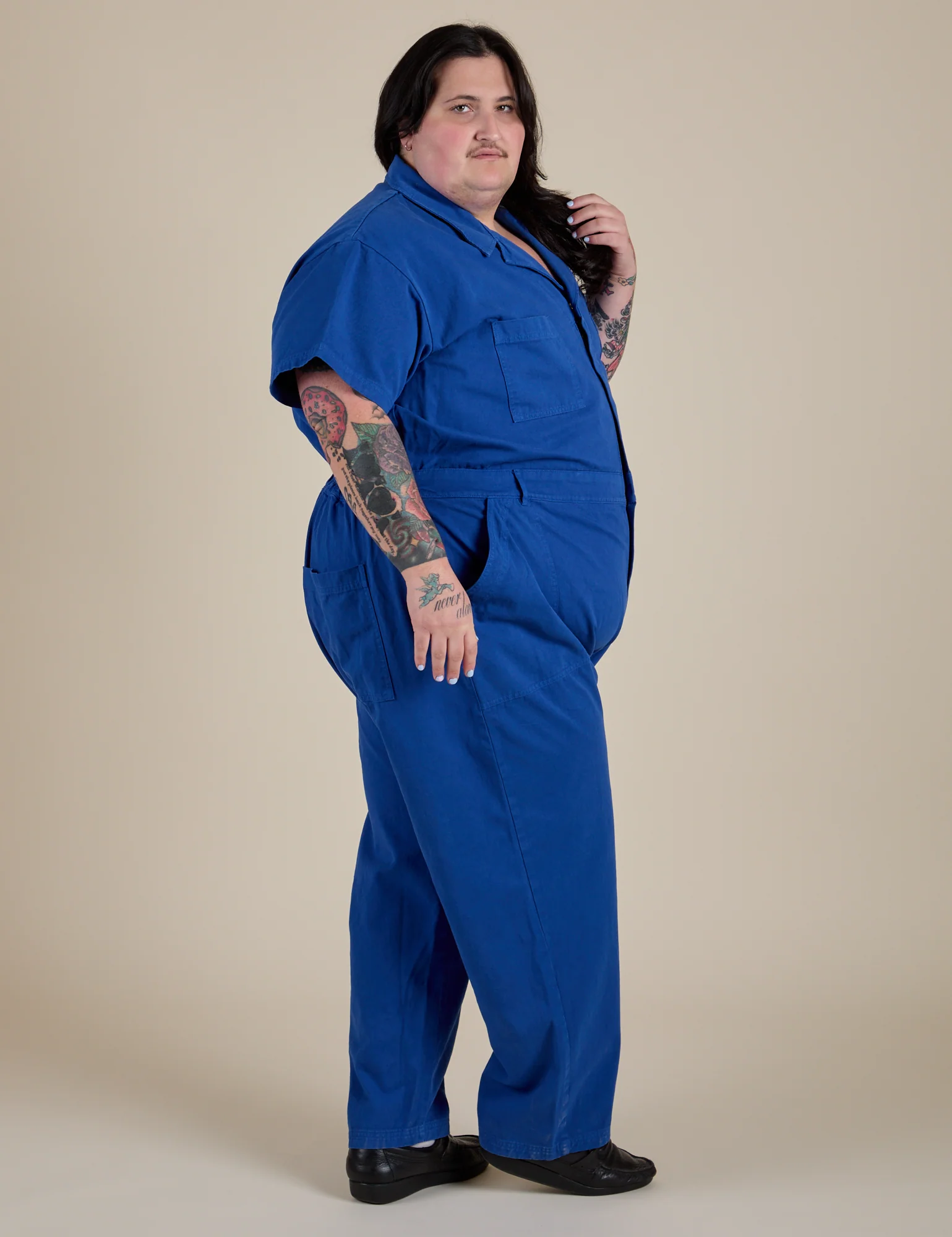 Short Sleeve Jumpsuit - Royal Blue - Image 7