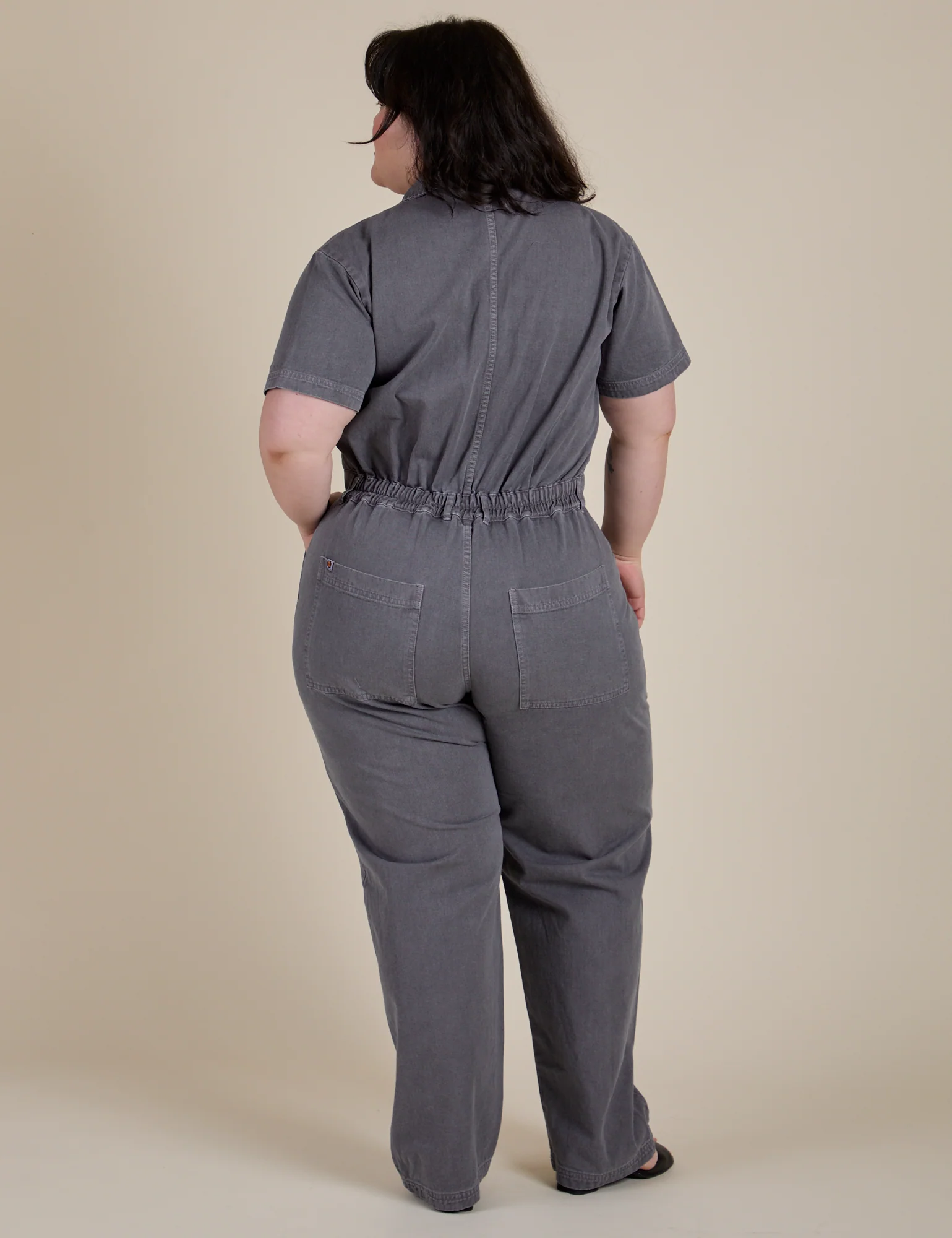 Short Sleeve Jumpsuit - Washed Grey - Image 16