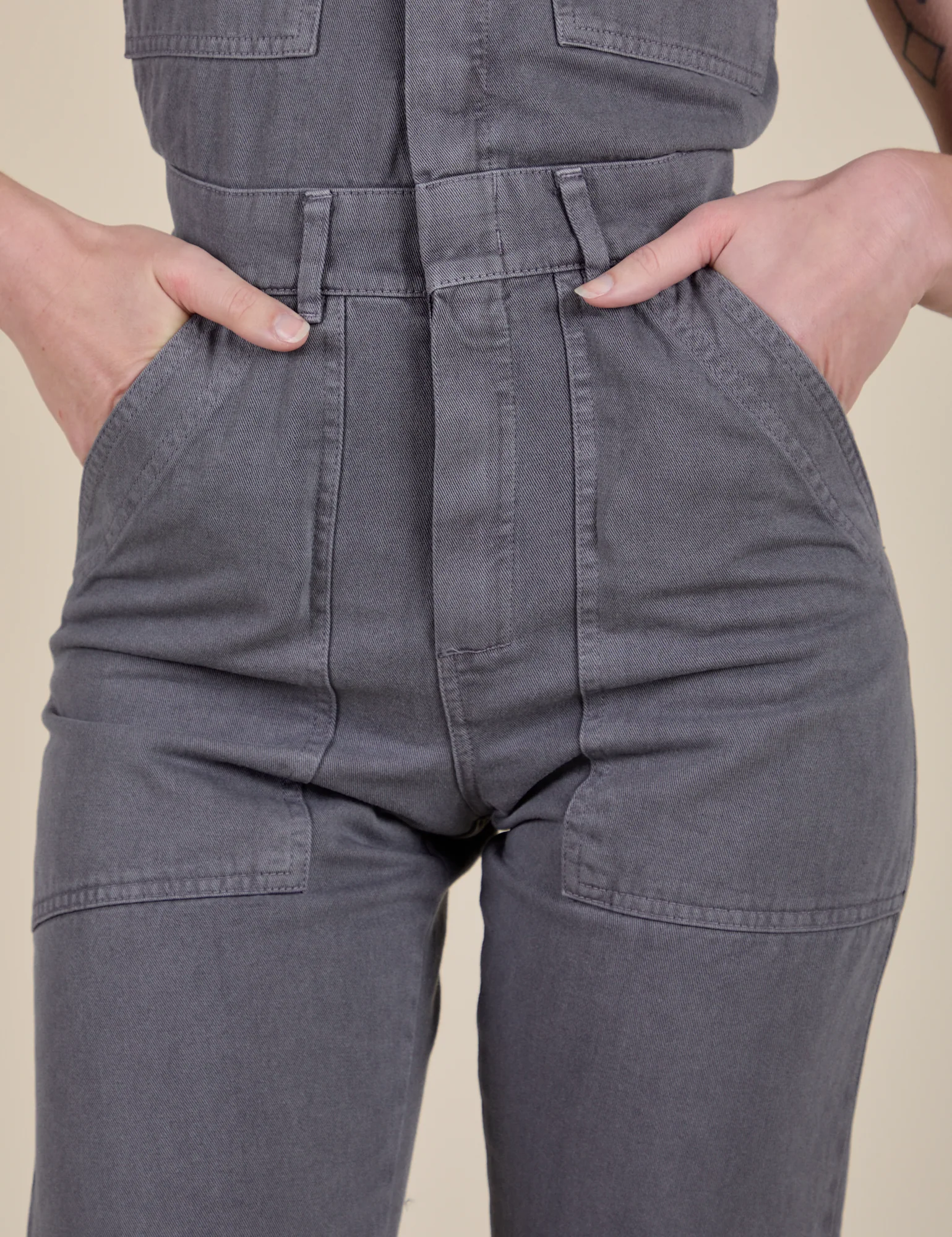 Short Sleeve Jumpsuit - Washed Grey - Image 21