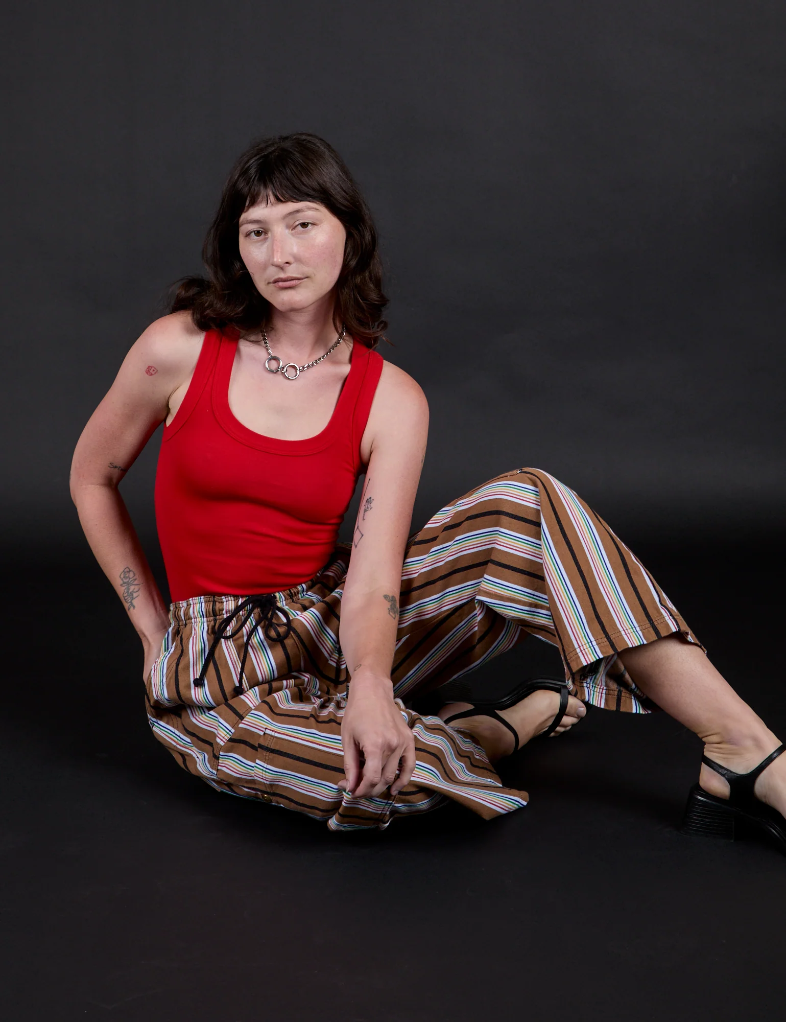 Striped Drop Pocket Pants - Retro Rainbow - Image 10