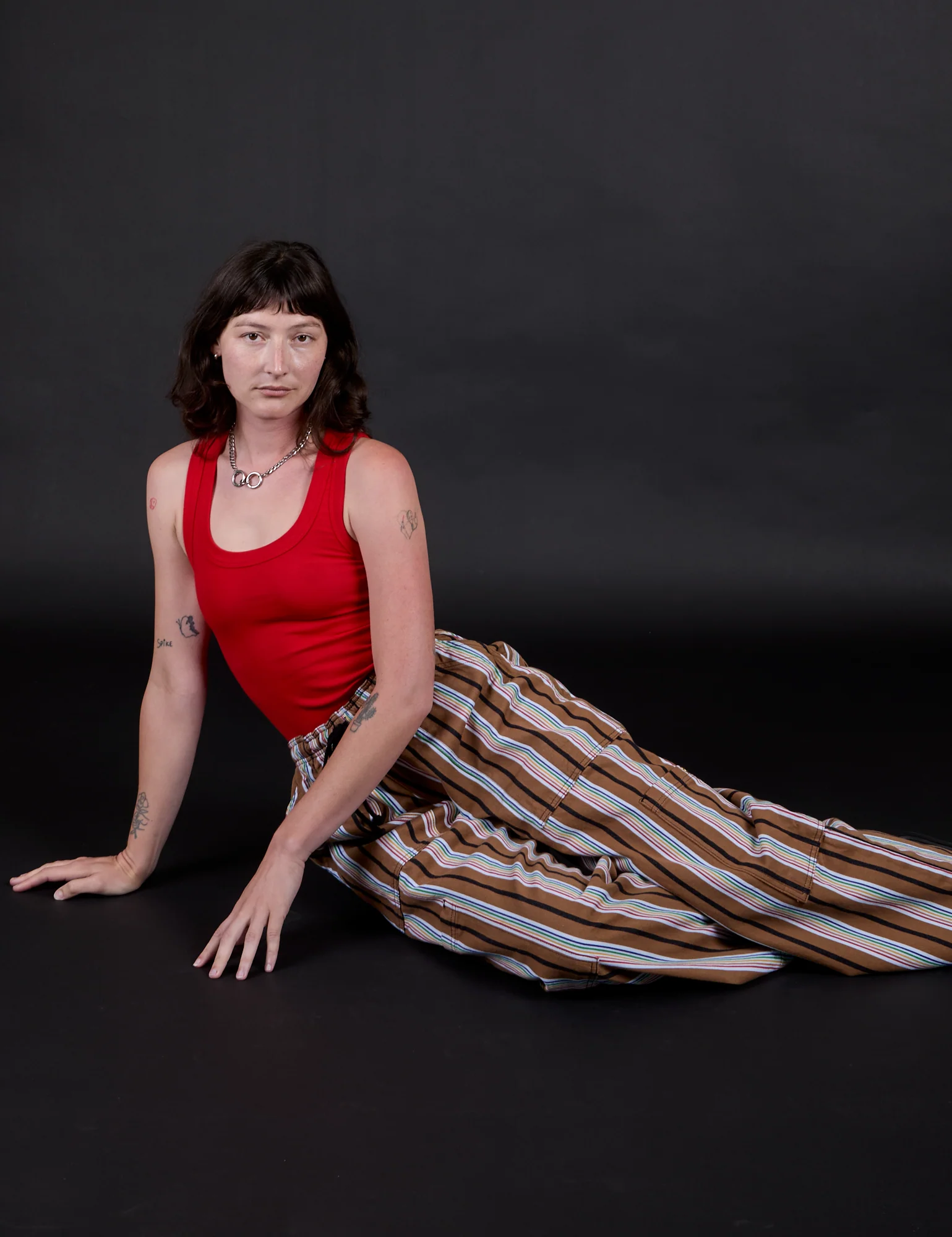 Striped Drop Pocket Pants - Retro Rainbow - Image 11