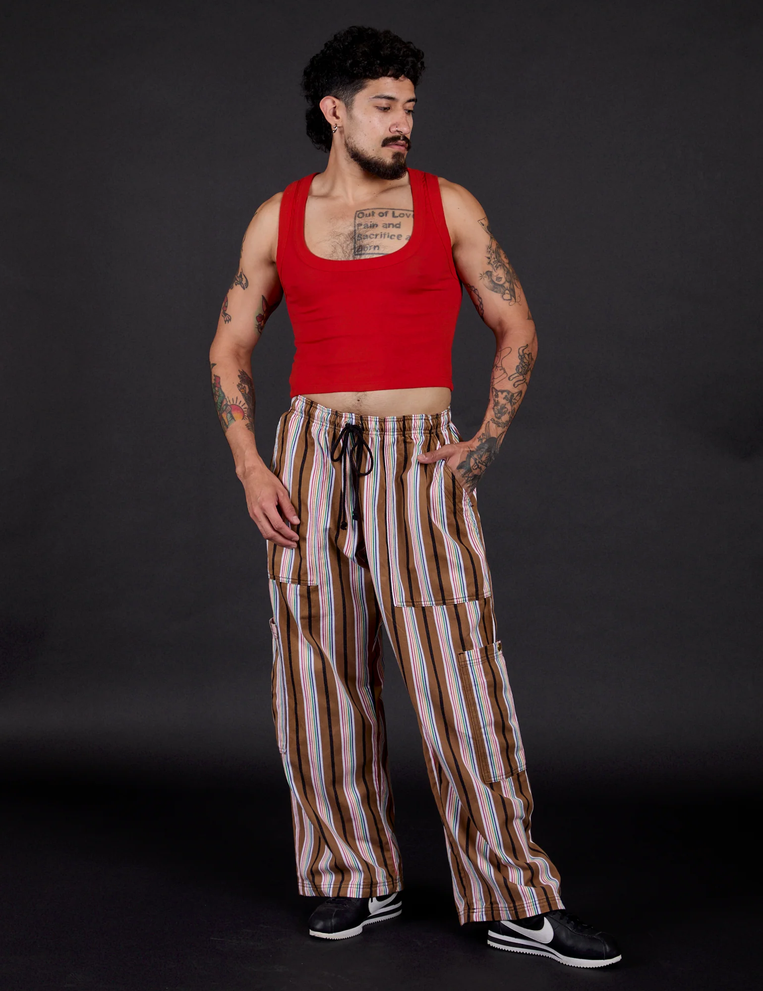 Striped Drop Pocket Pants - Retro Rainbow - Image 12