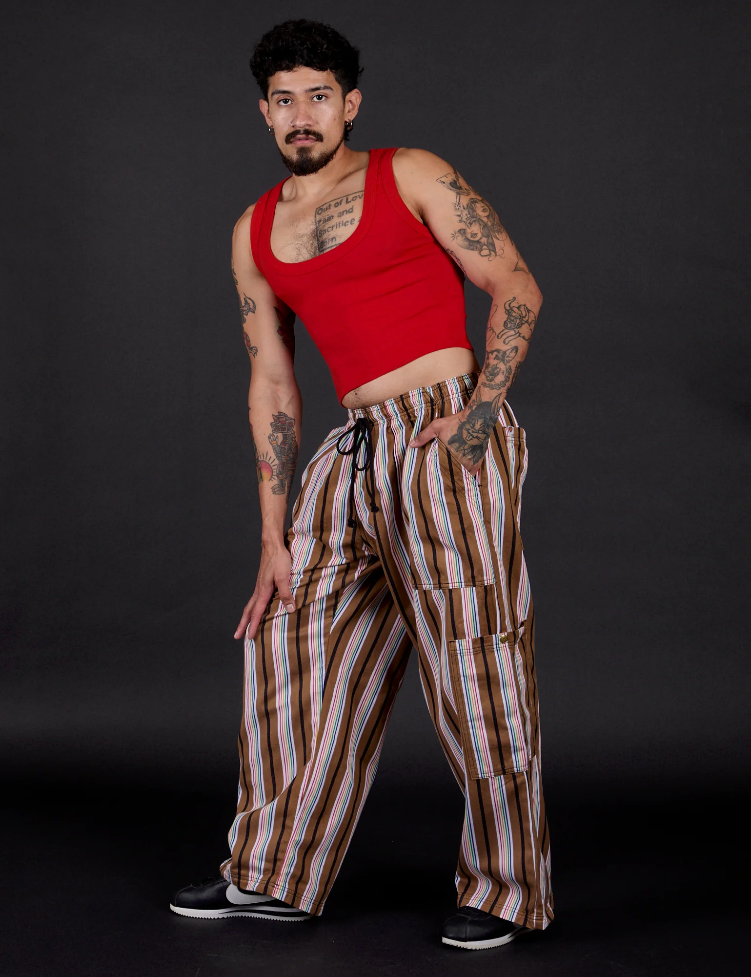 Striped Drop Pocket Pants - Retro Rainbow - Image 13