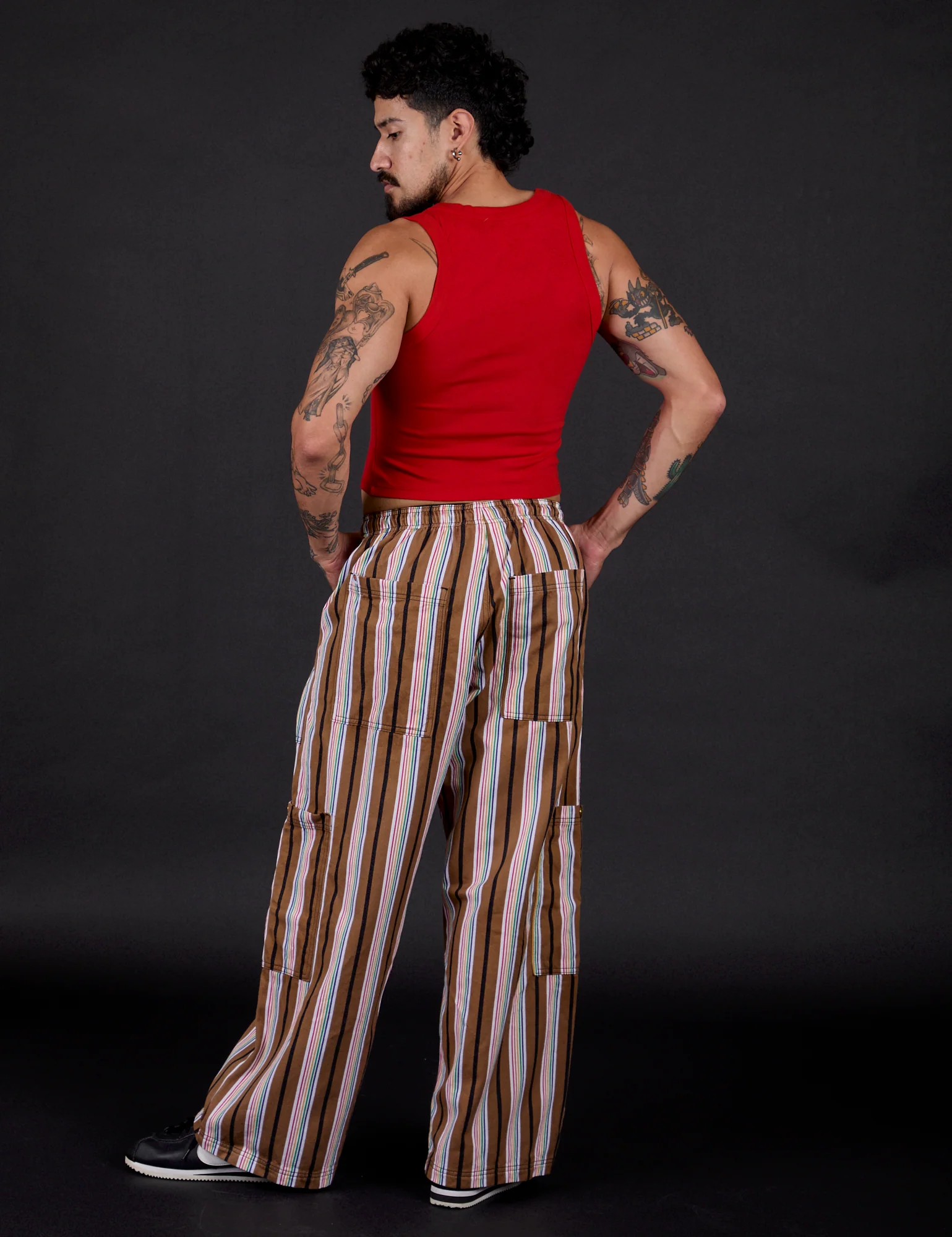 Striped Drop Pocket Pants - Retro Rainbow - Image 15