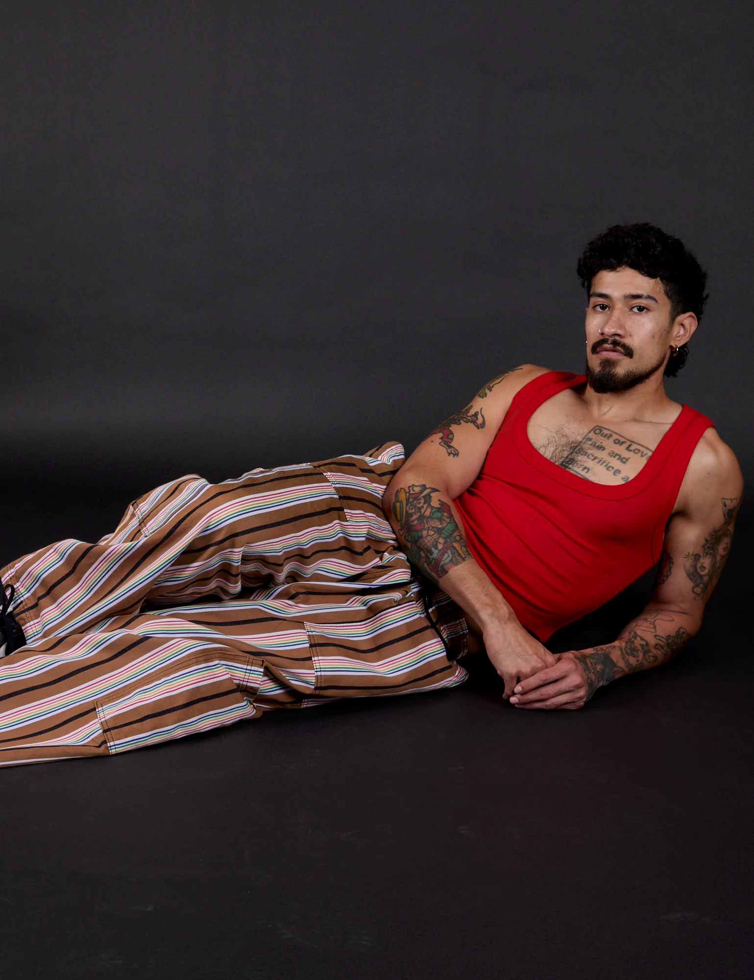 Striped Drop Pocket Pants - Retro Rainbow - Image 16