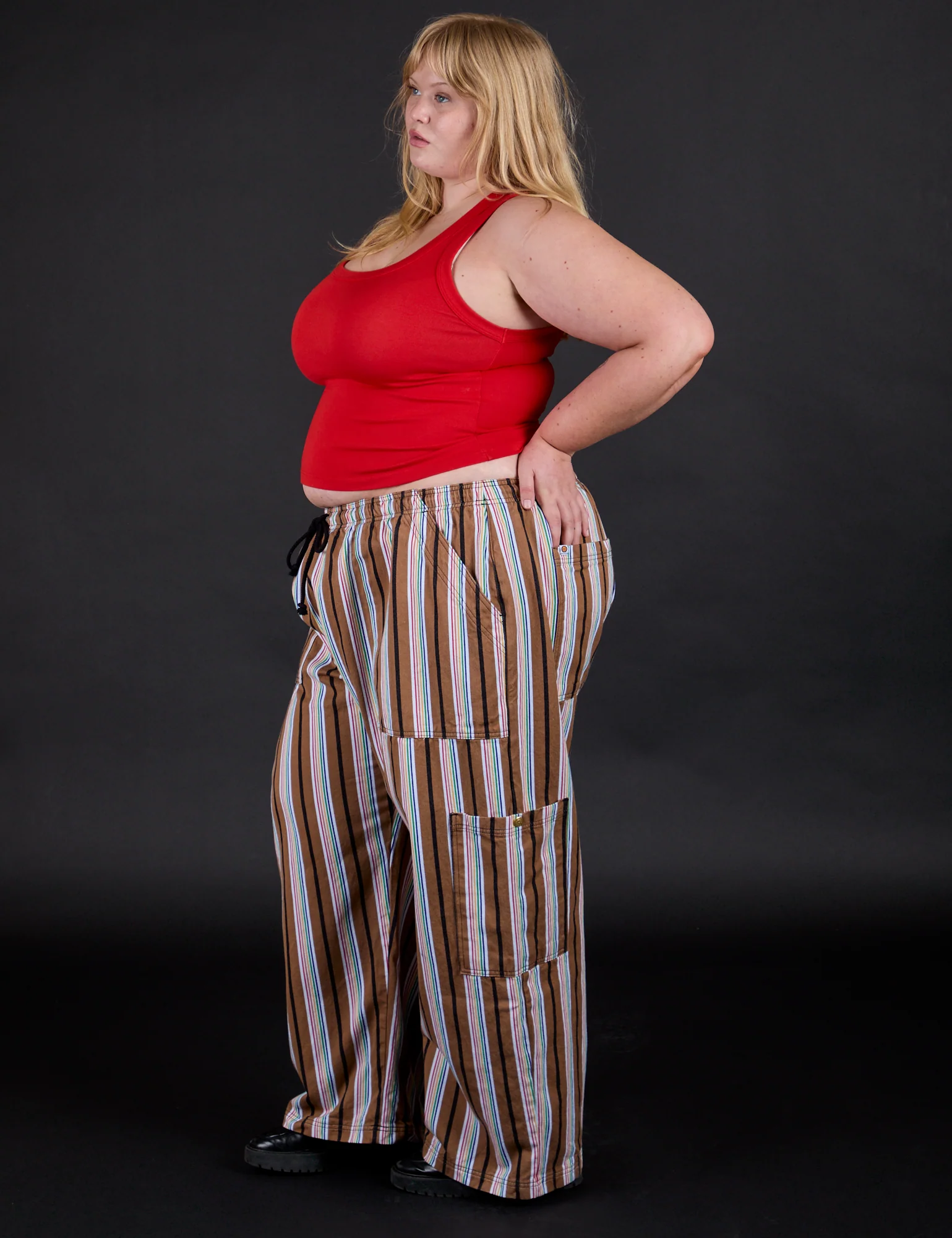 Striped Drop Pocket Pants - Retro Rainbow - Image 19