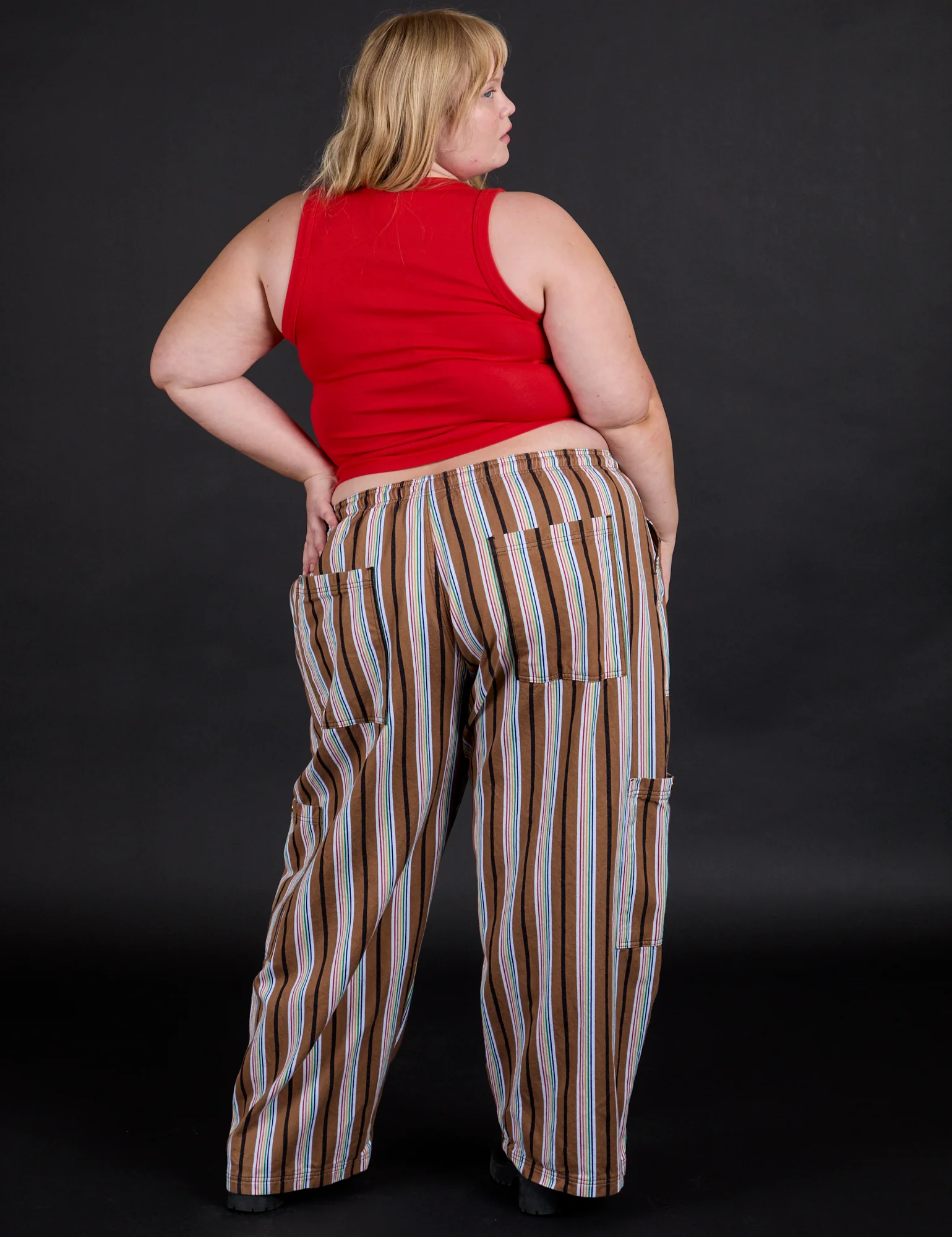 Striped Drop Pocket Pants - Retro Rainbow - Image 21