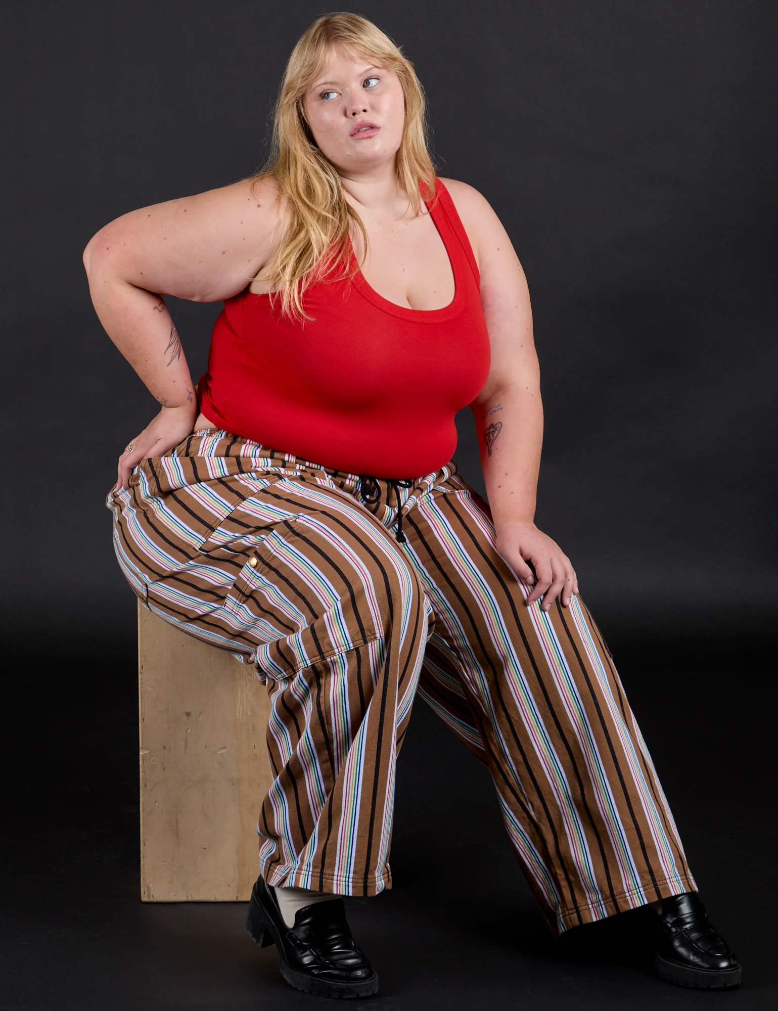 Striped Drop Pocket Pants - Retro Rainbow - Image 23