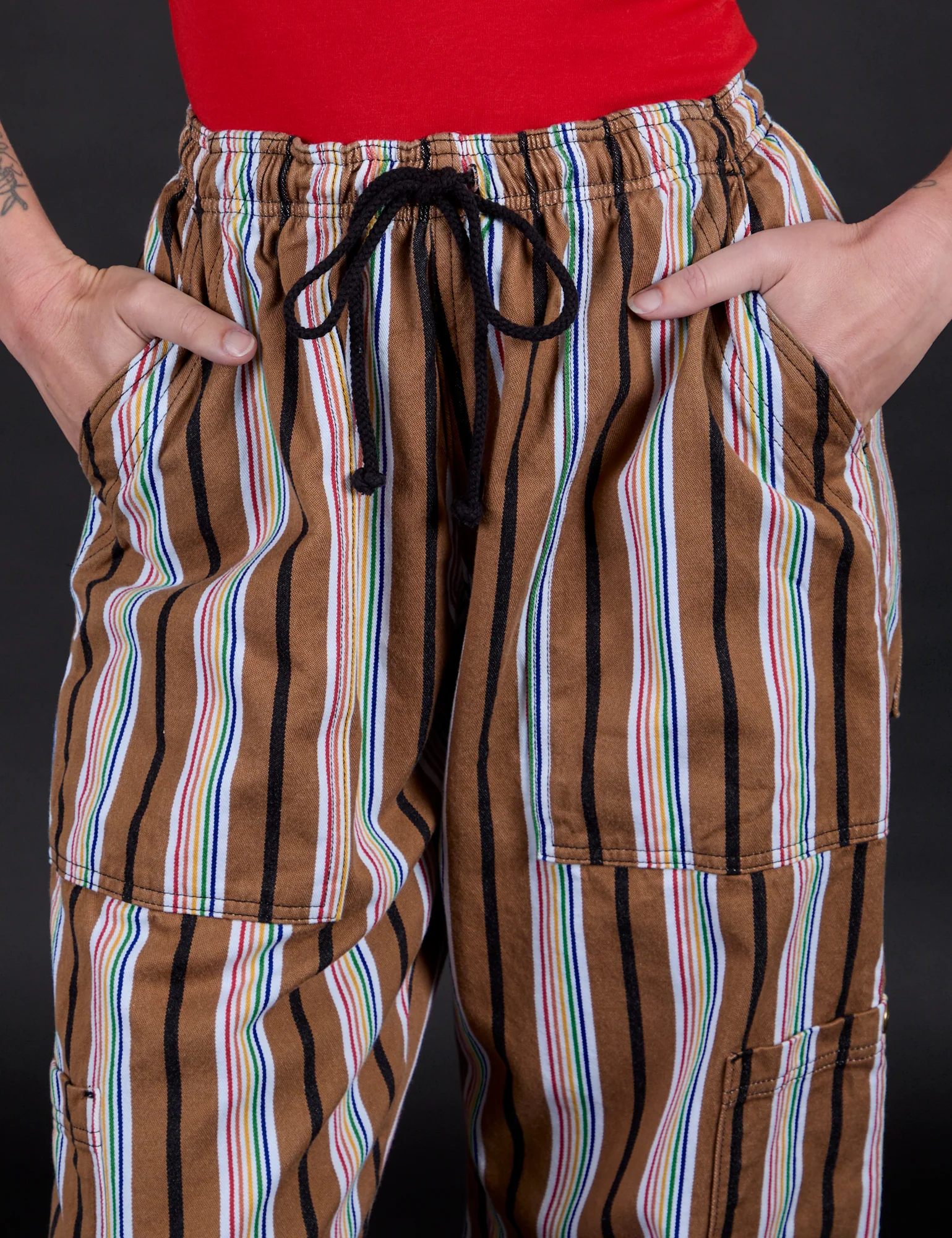 Striped Drop Pocket Pants - Retro Rainbow - Image 4