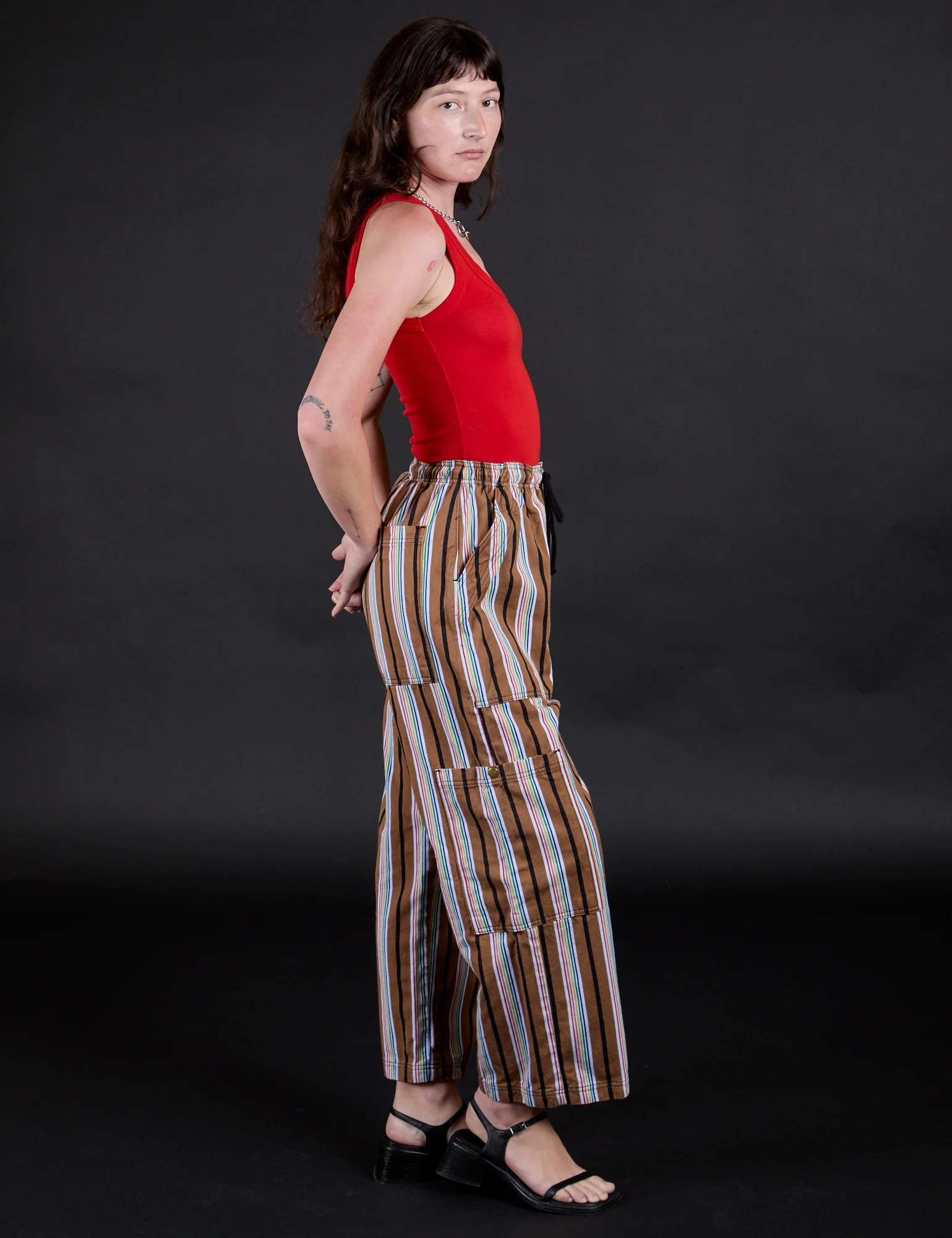 Striped Drop Pocket Pants - Retro Rainbow - Image 5