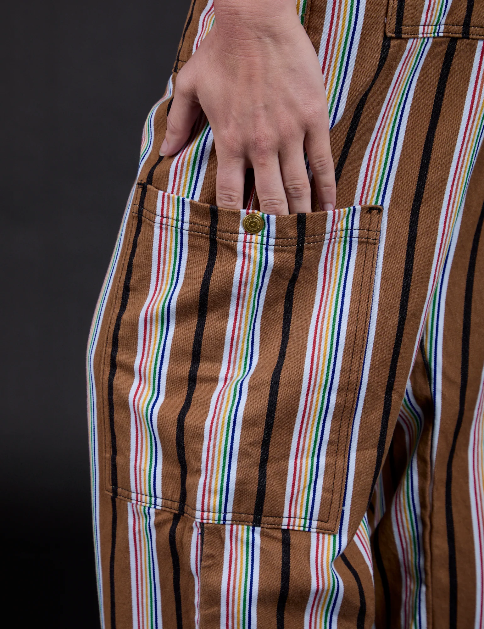 Striped Drop Pocket Pants - Retro Rainbow - Image 6