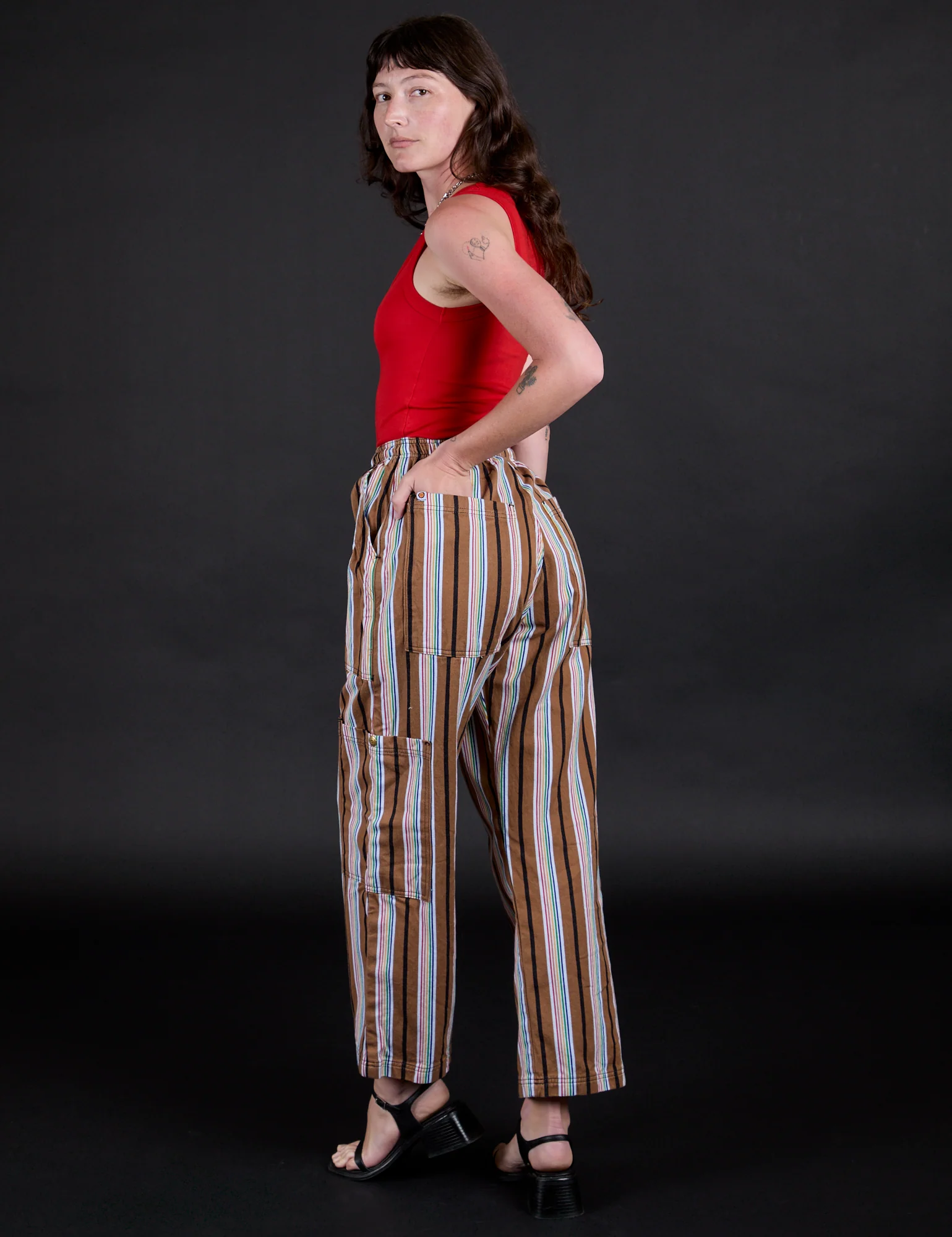 Striped Drop Pocket Pants - Retro Rainbow - Image 9
