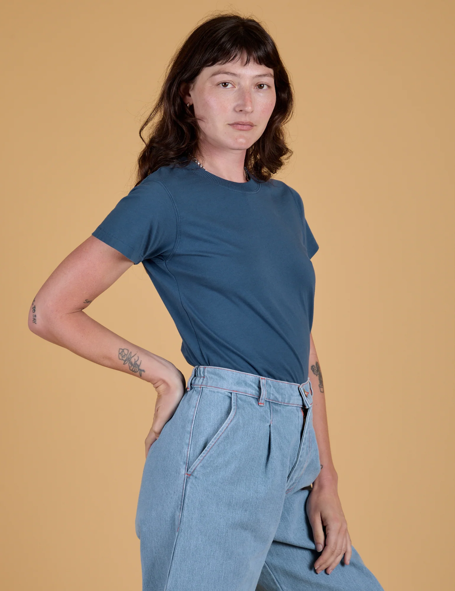 The Organic Vintage Tee - French Blue - Image 15